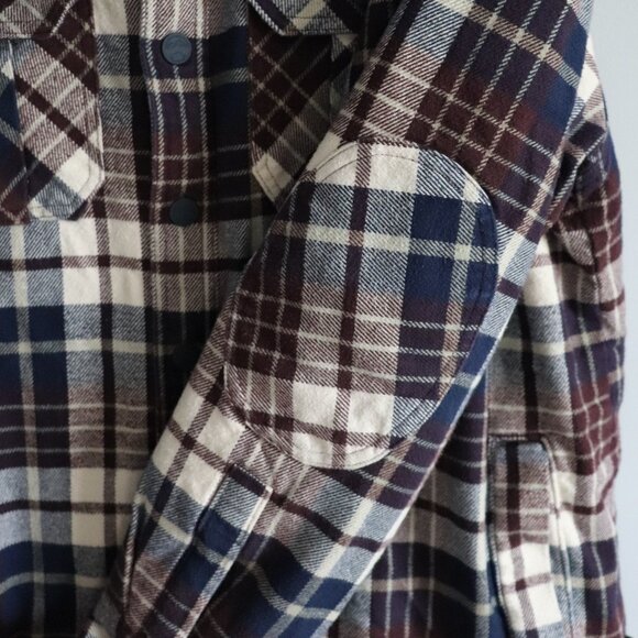 Wind River Men's Sz L HyperDri Sherpa Lined Collared Flannel Elbow Patch Jacket - Picture 12 of 16